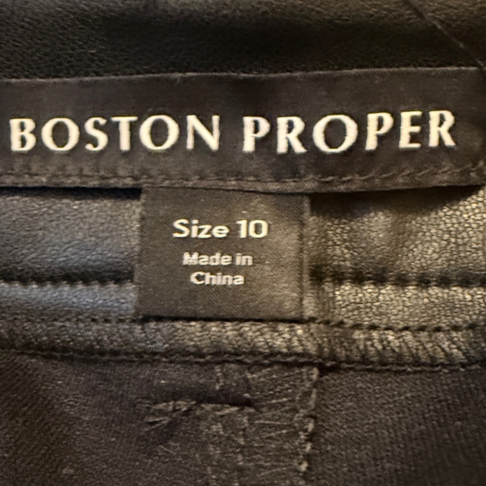 BOSTON PROPER Malibu Faux Leather Wide Leg Five Pocket Pant - Picture 10 of 10
